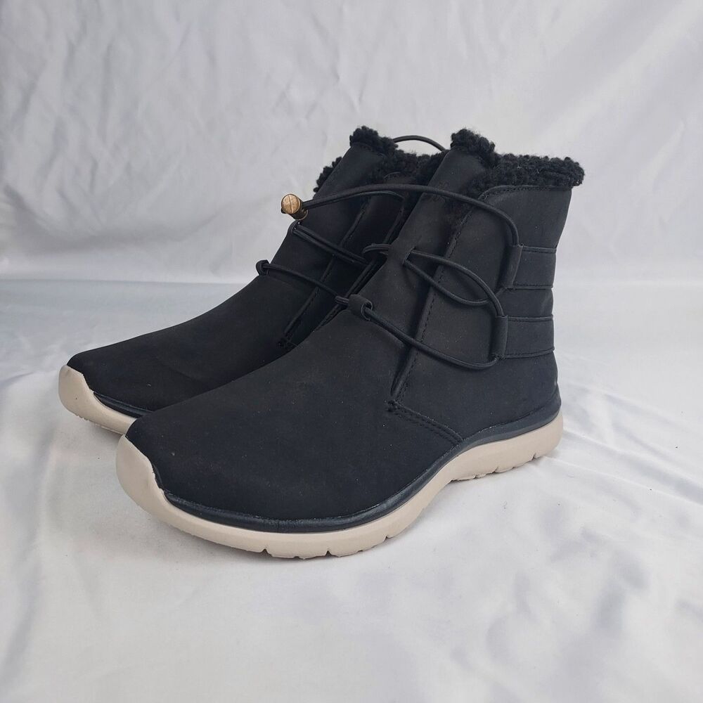 Ryka Womens Size 6 Black Winter Boots Memory Foam Faux Fur Comfort
